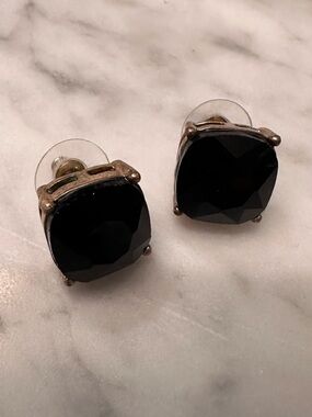 kate spade Black Faceted Cushion Stud Earrings